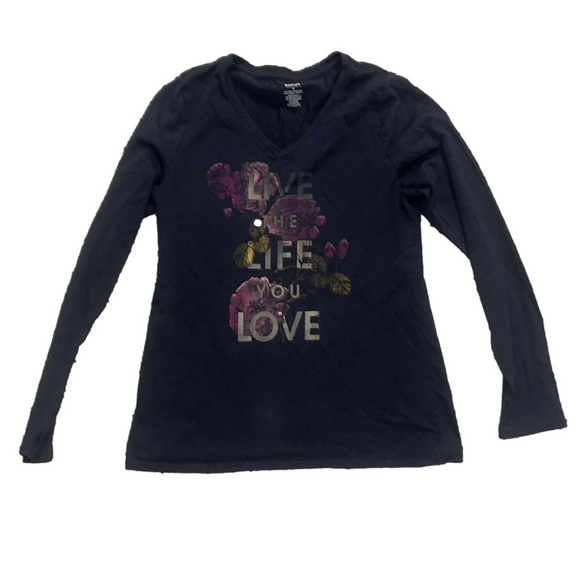 Five Star Tops - five star gray Long Sleeve live the life you love Graphic Tee